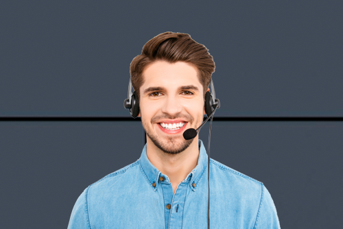 dark haired man with headset answering phone Electronic Business Machines, Lexington, KY, Lexmark, Xerox, Dealer, Reseller, MFP, Printer, Copier, Kentucky contact us