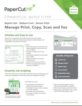 Commercial Flyer Cover, Papercut MF, Electronic Business Machines, Lexington, KY, Lexmark, Xerox, Dealer, Reseller, MFP, Printer, Copier, Kentucky
