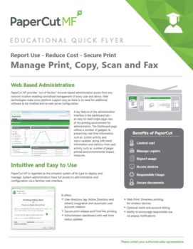 Education Flyer Cover, Papercut MF, Electronic Business Machines, Lexington, KY, Lexmark, Xerox, Dealer, Reseller, MFP, Printer, Copier, Kentucky